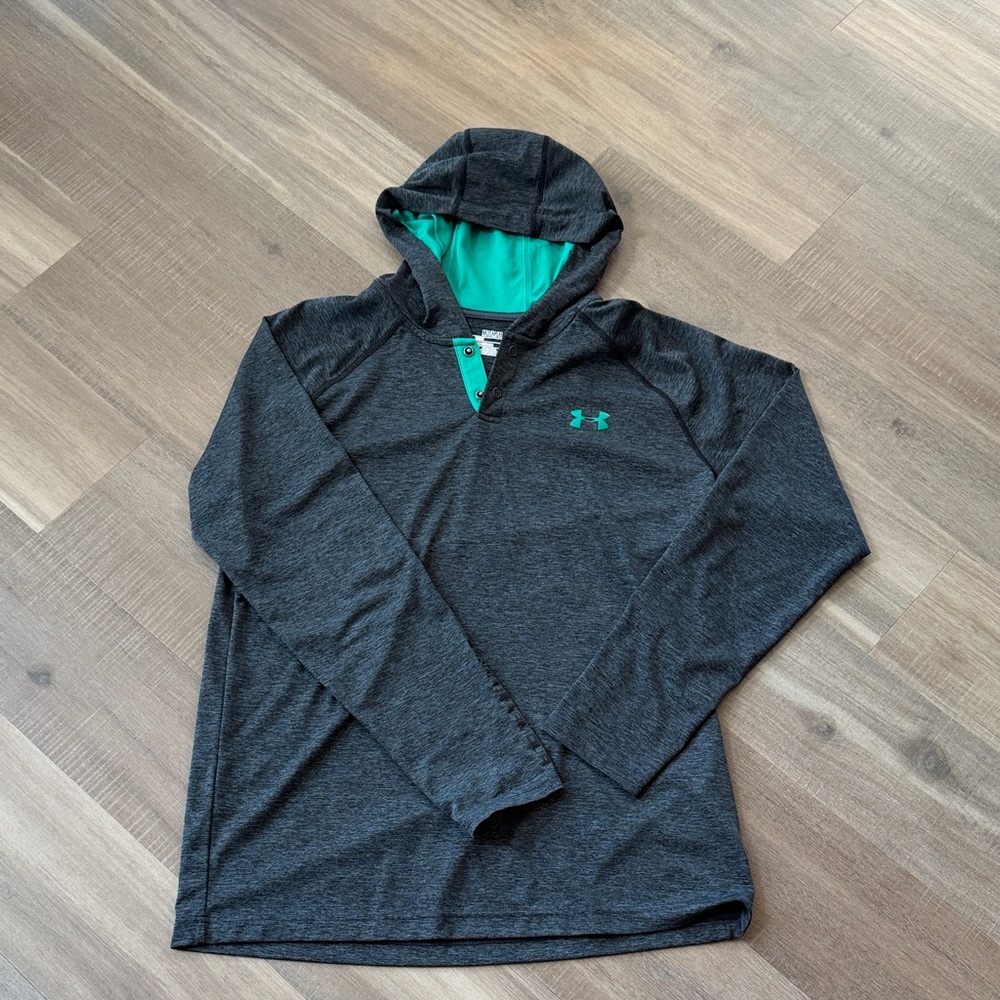 Under Armour Charcoal Hoodie with Teal Lining